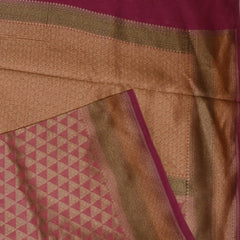 Light coral Benares Chanderi Saree with Red Zari Border