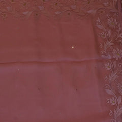 Graceful Dusty Rose Chiffon Saree with Subtle Elegance