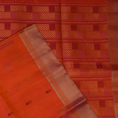 Pure silk Brick Red Saree with Blouse