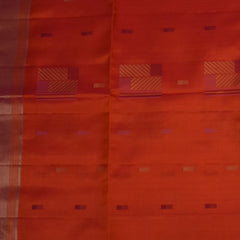 Pure silk Brick Red Saree with Blouse
