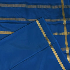 Mysore Crepe Silk Royal Blue Saree