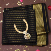 Mysore Crepe Silk Jet Black Saree