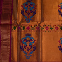 Gadwal paithani pure silk White Saree with Blouse