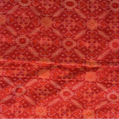 Pochampally Ikkat Red Saree with Gold Border and Blouse