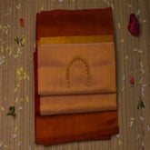 silk cotton cream saree with red boarder