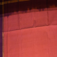 Silk cotton light pink saree with violet boarder