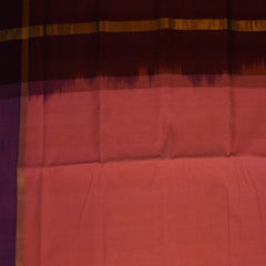 Silk cotton light pink saree with violet boarder