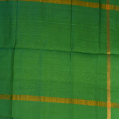 Silk cotton royal blue saree with shot green boarder