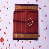 Silk cotton maroon saree with jari boarder