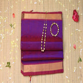 Silk cotton shot grape wine saree with blouse