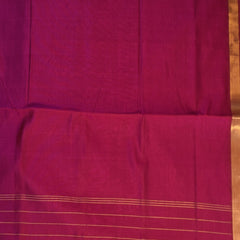 Silk cotton rani pink saree with blouse