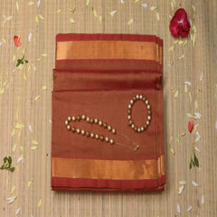 Kanchi silk cotton peach saree with blouse