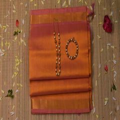 Kanchi silk cotton peach saree with blouse