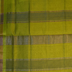 Kanchi silk cotton royal blue saree with green boarder