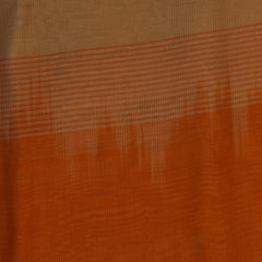 Silk cotton cream saree with orange boarder