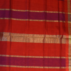 Silk cotton navy blue saree with jari boarder