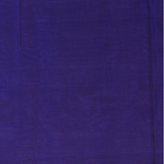 Silk cotton navy blue saree with jari boarder