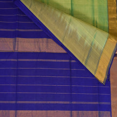 Silk cotton shot green saree with jari boarder