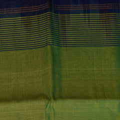 Silk cotton shot green saree with jari boarder