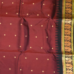 Ilkal Pure Silk Brown Saree Wih Black Border