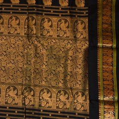 Ilkal Pure Silk Brown Saree Wih Black Border