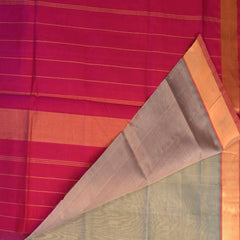 Silk cotton ash gray saree with jari boarder