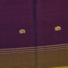Silk cotton wine saree with jari boarder