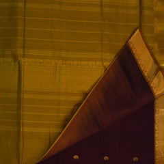 Silk cotton wine saree with jari boarder