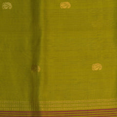Silk cotton light green saree with jari boarder
