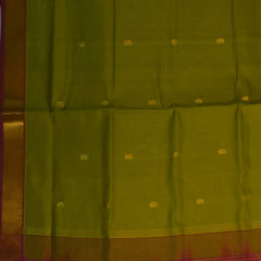 Silk cotton light green saree with jari boarder