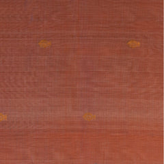 Silk cotton peach saree with silver boarder