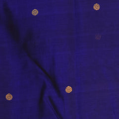 Silk cotton royal blue saree with pink boarder