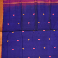 Silk cotton shot navy blue saree with thread work boarder
