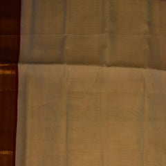 Silk cotton saree half white saree with red boarder