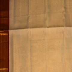 Silk cotton saree half white saree with red boarder