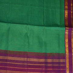 silk cotton green saree with violet boarder