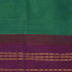 silk cotton green saree with violet boarder