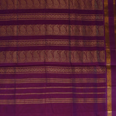 silk cotton green saree with violet boarder