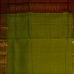 Silk cotton light green saree with jari boarder
