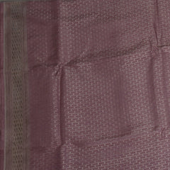 Mauve Benares Linen Silk Saree with Silver Jari Border