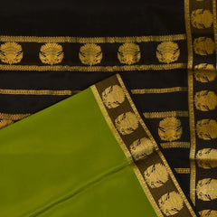 Mysore Crepe Silk Olive Green Saree