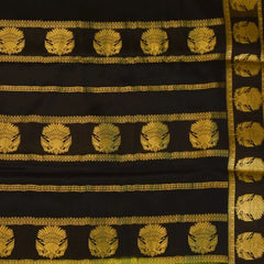 Mysore Crepe Silk Olive Green Saree