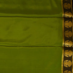 Mysore Crepe Silk Olive Green Saree