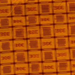 Pochampally Ikkat Yellow Saree with Checks, Red Border, and Blouse