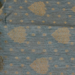 Sky Blue Benares Linen Silk Saree with Jari Border