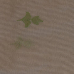 Chic Cream Cotton Saree with Olive Leaf-Inspired Floral Art