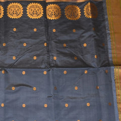 Ilkal Gadwal Silk Paithani Pallu Gray Saree Jari Border with Blouse
