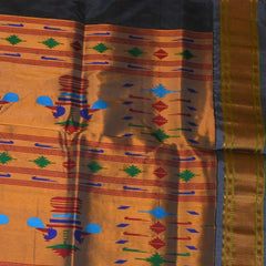 Ilkal Gadwal Silk Paithani Pallu Gray Saree Jari Border with Blouse