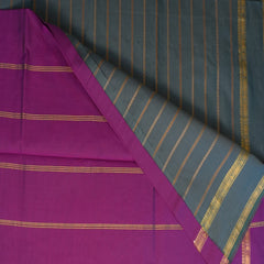 Silk Cotton Gray saree with Jari Boarder