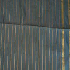 Silk Cotton Gray saree with Jari Boarder